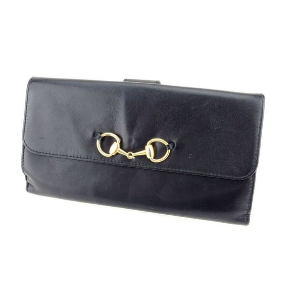 Gucci Purse hose bit Black Gold Women Men Authentic - Picture 1 of 9